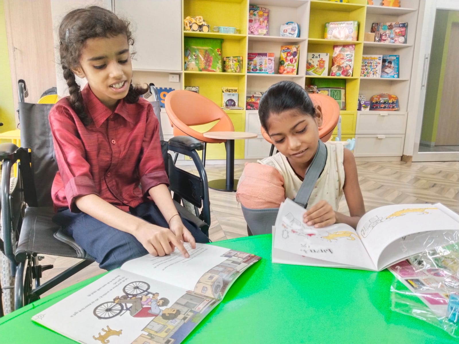 Children reading books